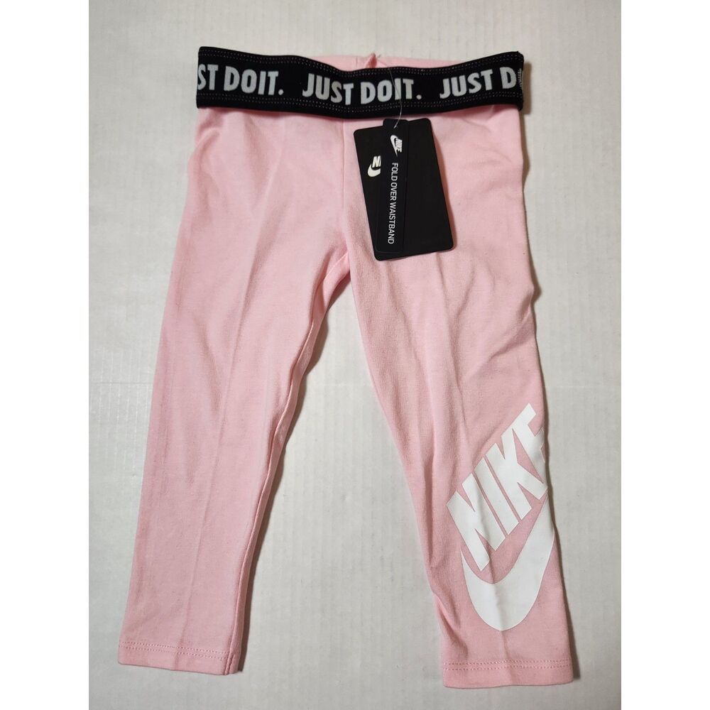 Nike Toddler Girl Leggings 2T Arctic Punch Pink NWT Fold‑Over Waistband